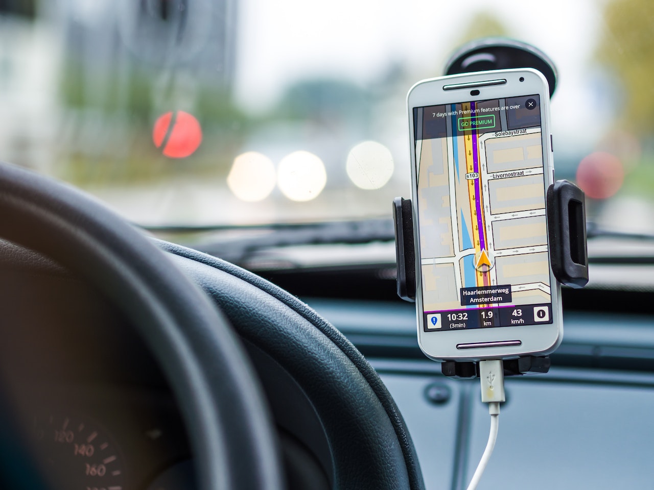A smartphone utilizing a routing optimization software.