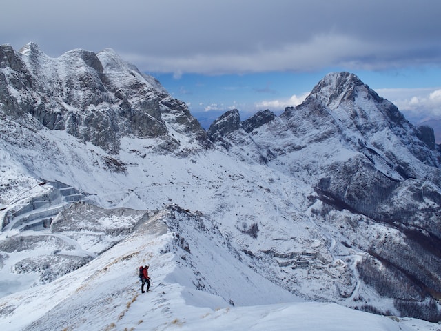 The mountainous peaks of Everest.