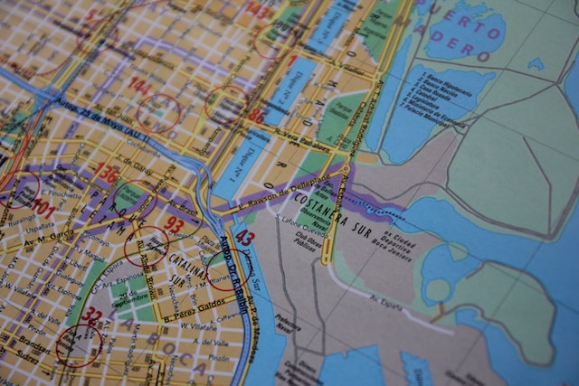 A business using GIS map-making software to create a 2D map model.