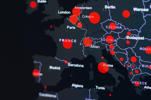 A cartographer creates a heat map with an online map builder.
